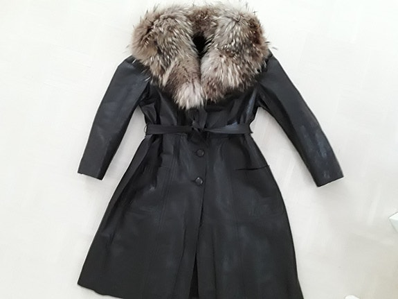 Vintage talvi nahkatakki