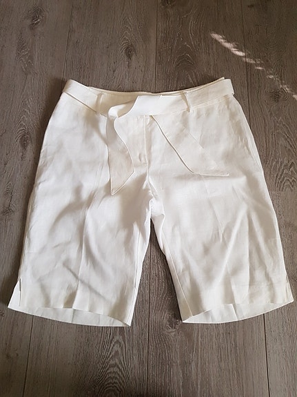 Kappahl 42/L 100% pellava shortsit valkoiset