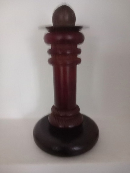 Aarikka kynttilänjalka kork. 16 cm ruskea