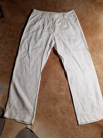 RILS 44/XL pellava wide eli leveät lahkeet housut valkoiset