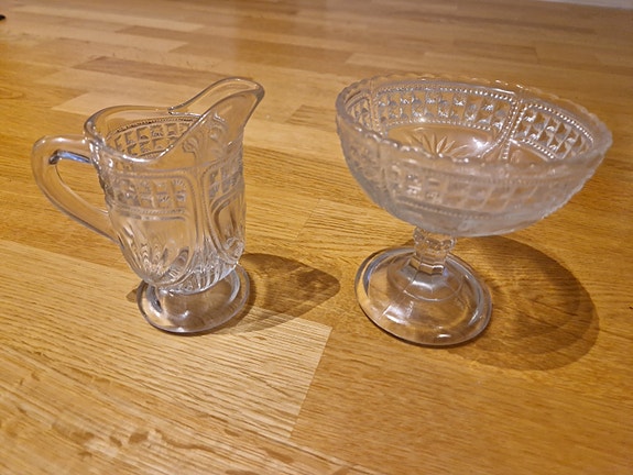 Riihimäen lasi kermakko ja sokerikko