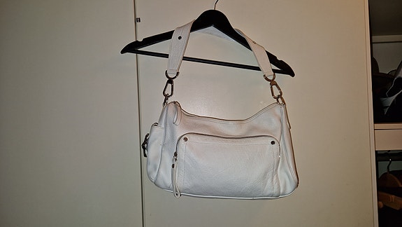 Longchamp valkoinen nahkalaukku