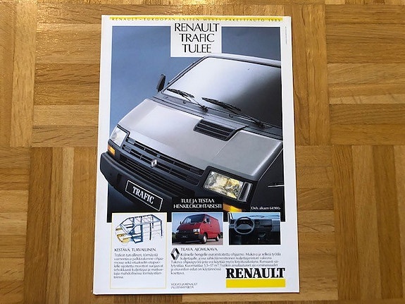 Esite Renault Trafic pakettiauto vuodelta 1990