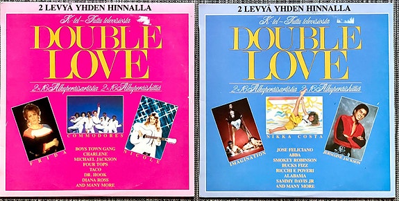 LP levyt Double Love 2 kpl (1982 K-tel DL 7027/1 & 7027/2)