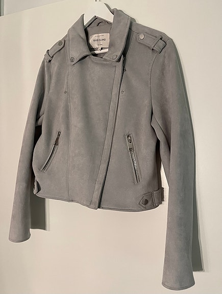 River Island biker takki 40 harmaa mokkajäljitelmä