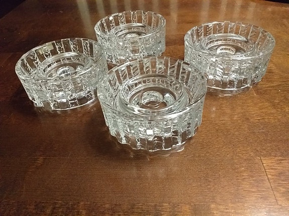 Kristalli kynttilänjalat/votive Katja  4 kpl