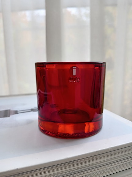 Iittalan Kivi kynttilälyhty, Red / Punainen