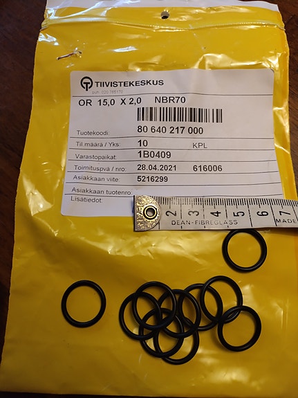 15x2mm O-renkaita 10kpl