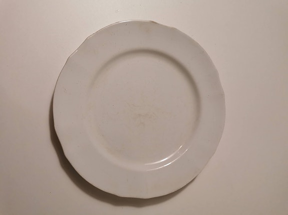 Arabia valkoinen leipälautanen Sini