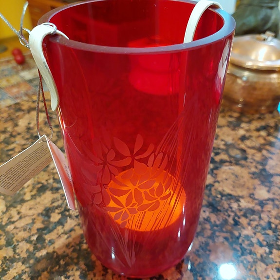 Finnish design Pentik maljakko/kynttilälyhty punainen UUSI