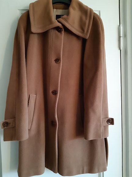 Ruskea villakangastakki / ulsteri, Isabell, koko 38, vintage