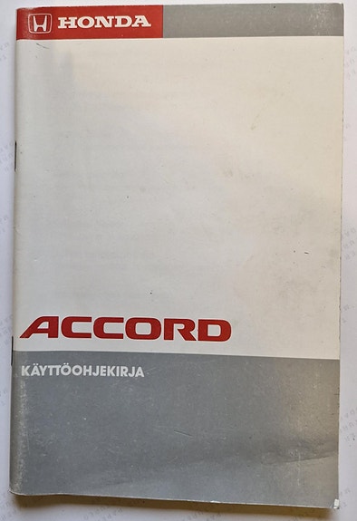 Honda Accord 1989 käyttöohjekirja