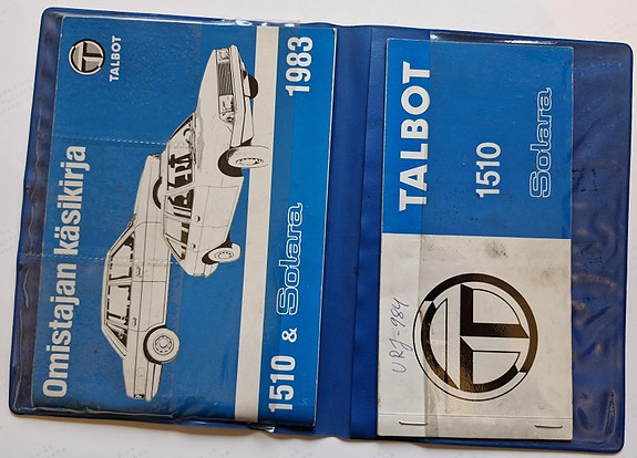 Talbot 1510 omistajan käsikirja + huoltovihko + kansio vm 1983