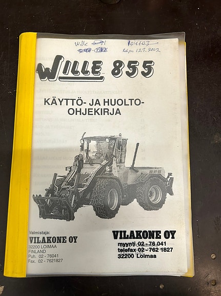 Wille 855 käyttö ja huolto-ohjekirja