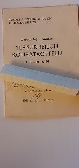Tampereen Pyrintö  yleisurheilukortti 50-luku