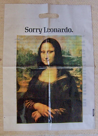 Sorry Leonardo käyttämätön muovikassi keräilijälle