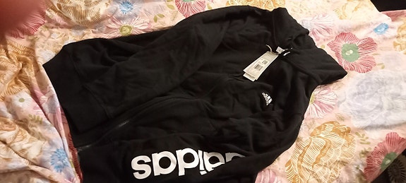 Musta käyttämätön Adidas huppari vetoketjulla koko 52-54