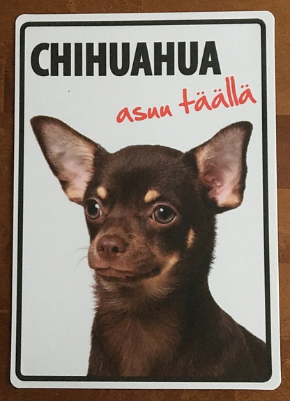 Chihuahua kyltti