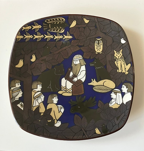 V. 1985 Kalevala 150v juhla-seinälautanen
