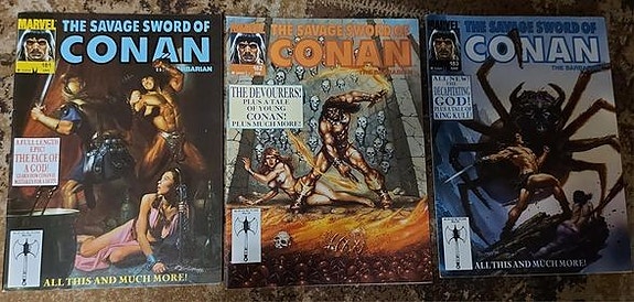 Marvel Savage sword of Conan the barbarian #181, #182 ja #183