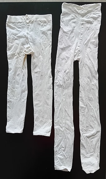 Valkoiset pitkät ja 2/3 leggingsit 2 kpl, X-XL
