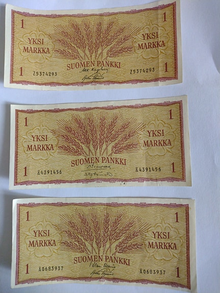 Suomen markka setelit