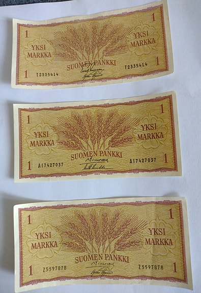 Suomen markka 1 setelit