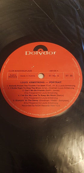 Louis Armstrong Portrait vinyylilevy