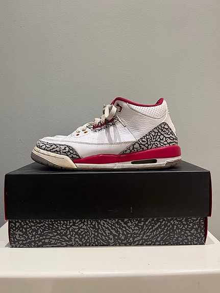 Air Jordan 3 Retro (GS) White/Light Curry-Cardinal Red, EUR 39