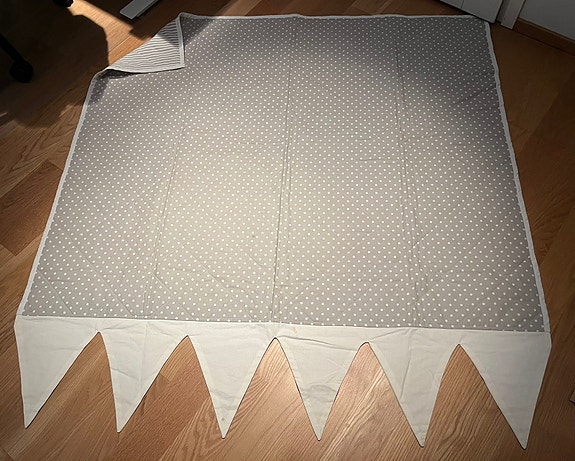 DIY päiväpeitto 120 cm pitkään sänkyyn