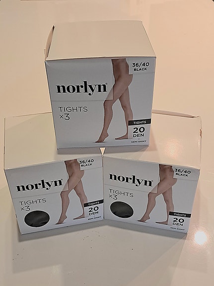 9 paria - Norlyn 20den mustat sukkahousut 36-40