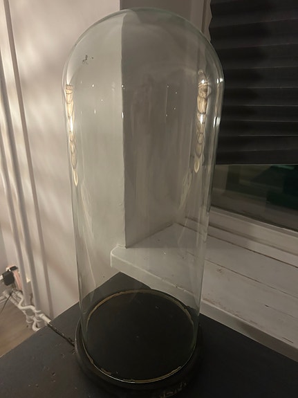 Vanha ranskalainen lasikupu ja alusta
