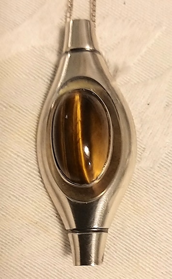 Vintage Elis Kauppi hopeariipus tiikerinsilmäkivellä