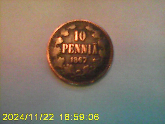 10 penniä v. 1867 Aleksanteri II