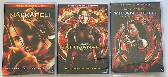 DVD - Nälkäpeli kuvien kolme elokuvaa