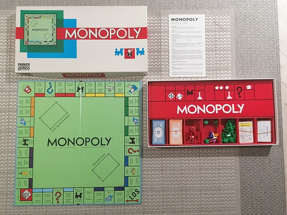 Monopoly lautapeli, saksankielinen, vuodelta 1961