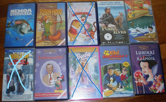 Lasten VHS elokuvia