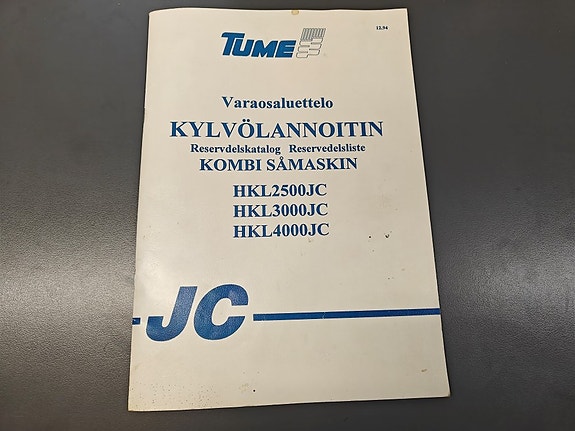 Tume kylvölannoitin varaosaluettelo HKL2500JC, HKL3000JC, HKL4000JC