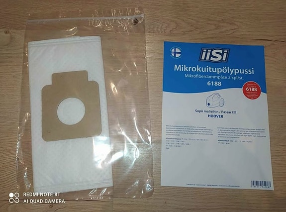 1 kpl mikrokuitupölypussi 6188 hoover imuriin