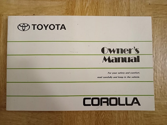 Toyota Corolla E100 omistajan käsikirja