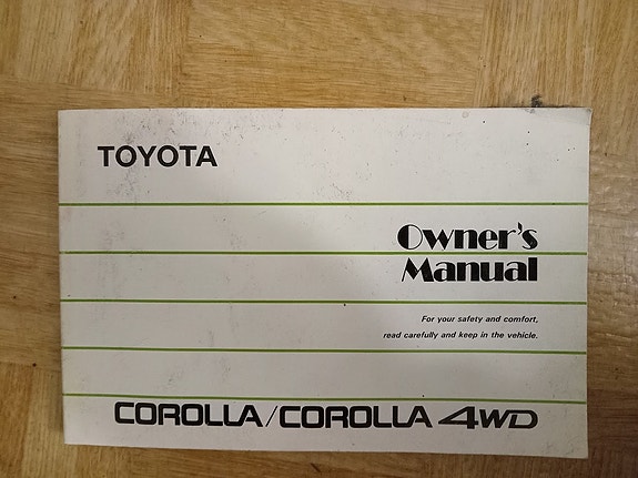 Toyota Corolla E9 (88-92) käyttöohjekirja