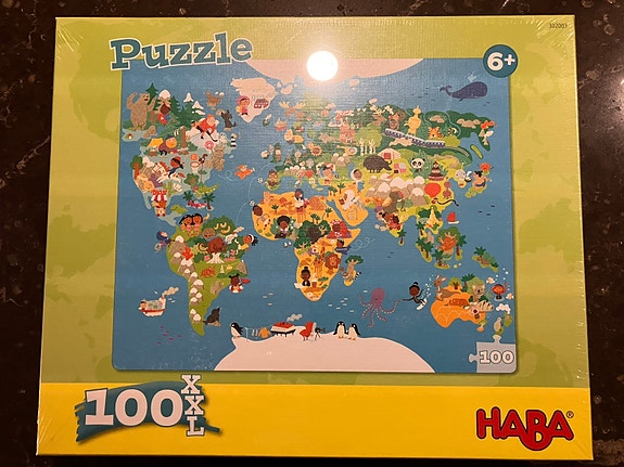HABA 100 Piece World Map palapeli, - UUSI