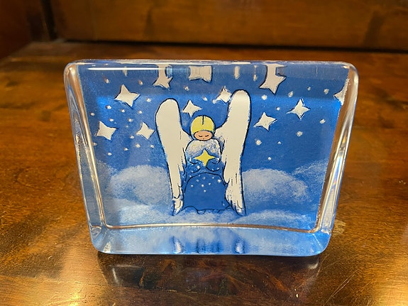 Iittala Ajatuksin enkeli lasikortti Heljä Liukko-Sundström