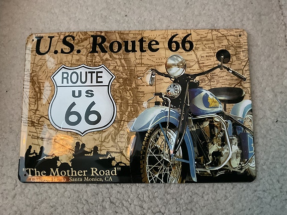 Peltikyltit ,rekisterikilpi Route 66,Teddy bear