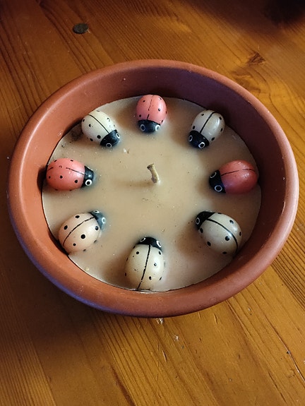 Leppäkerttu kynttilä