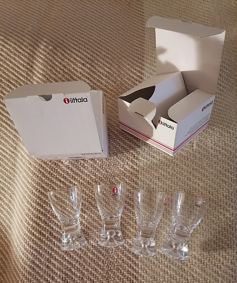 Tapio Ryyppylasi (snapsilasi) 4kpl, Tapio Wirkkala, Iittala