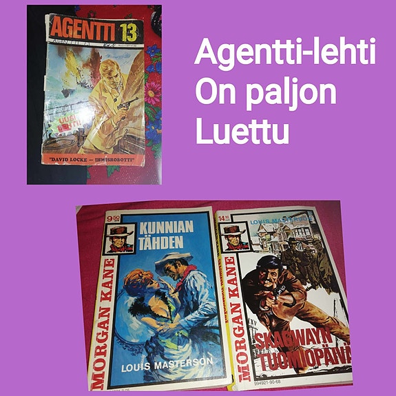 MORGAN KANE kirjat 2 kpl  ja AGENTTI-lehti