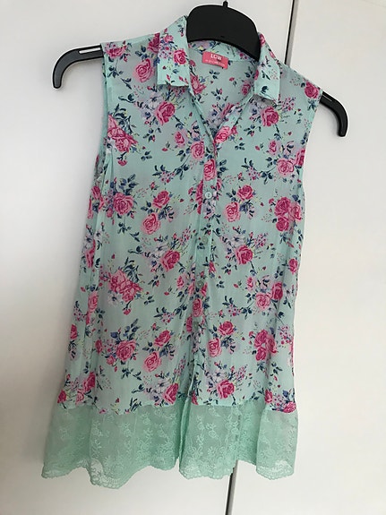 Lasten tunika/ mekko koko 146 tytöille kukkakuosi