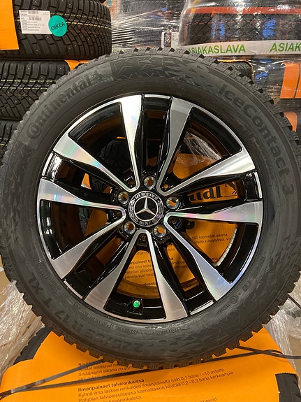 4kpl Uudet MB C Hybrid 17” alut ja Continental ice3 nasta 225/55R17