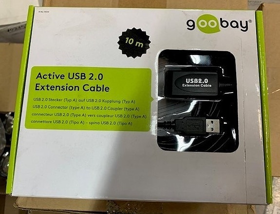 USB-jatkokaapeli, 10m, USB 2.0